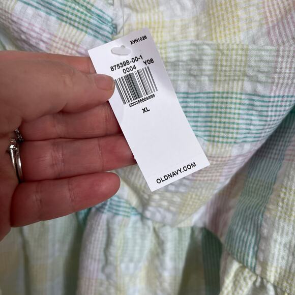 Old Navy Pastel Plaid Puff Sleeve Top Size XL - Picture 5 of 10